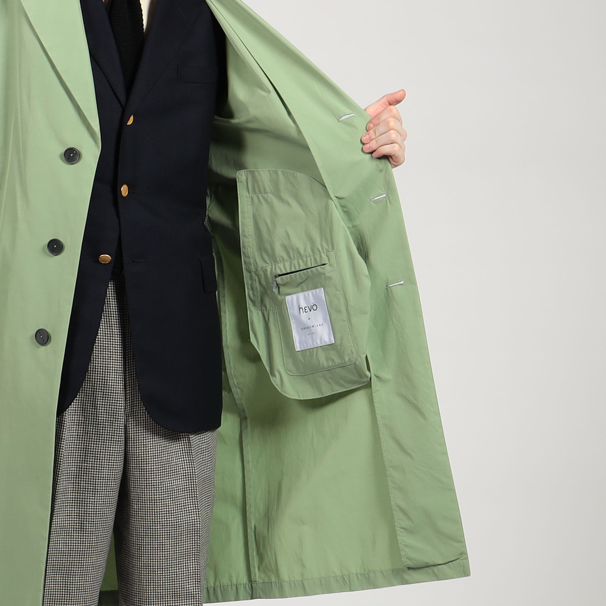 HEVO OSTUNI ポリエステルコットン ベルテッドコート