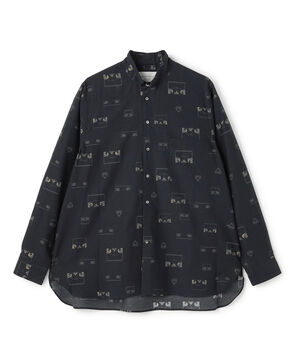 コットンシルクプリント ロングスリーブシャツ