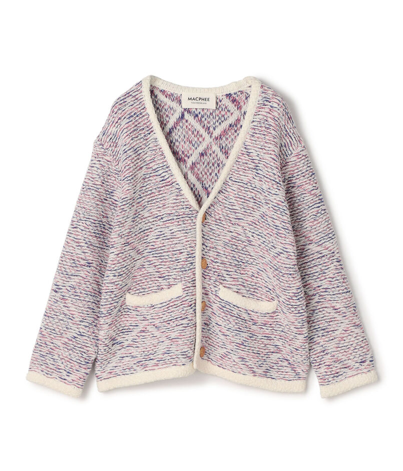 スレッドジャカード Vネックカーディガン