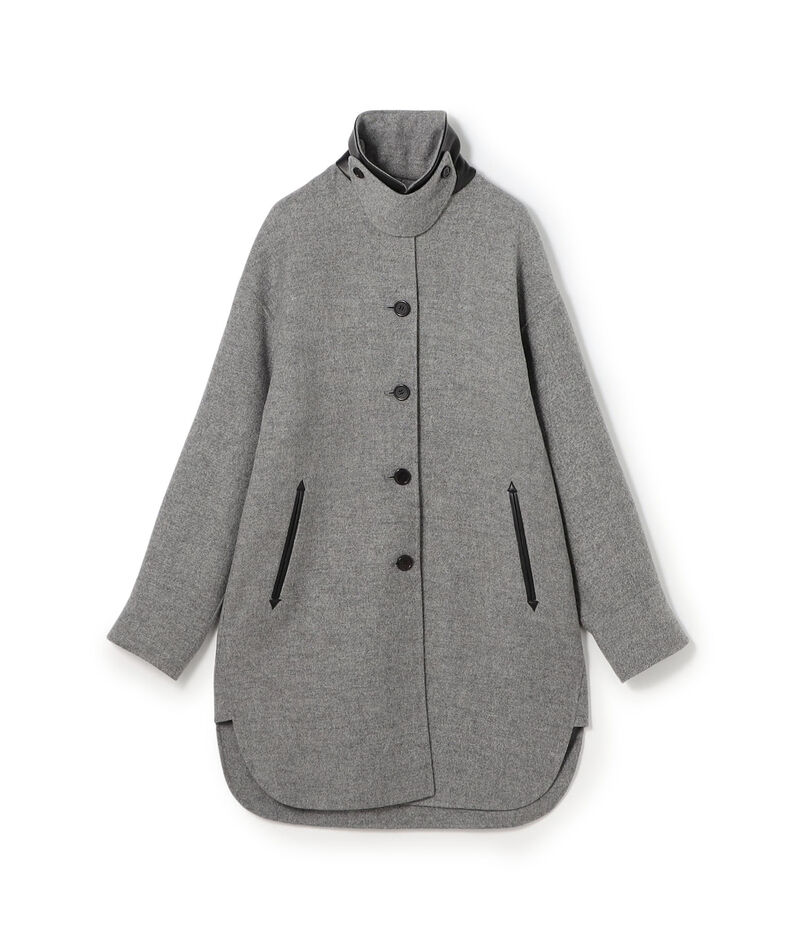 ライトダブルフェイスシャギー チンベルト付きコート