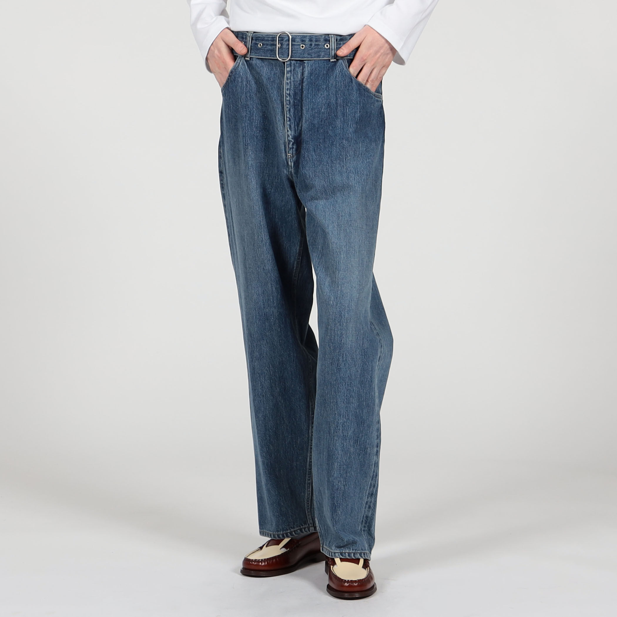 ○JIL SANDER DENIM TROUSERS ベルテッドデニム