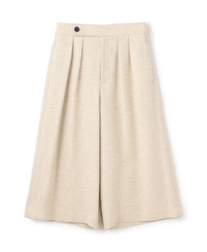 スムースリネン ワイドクロップドパンツ