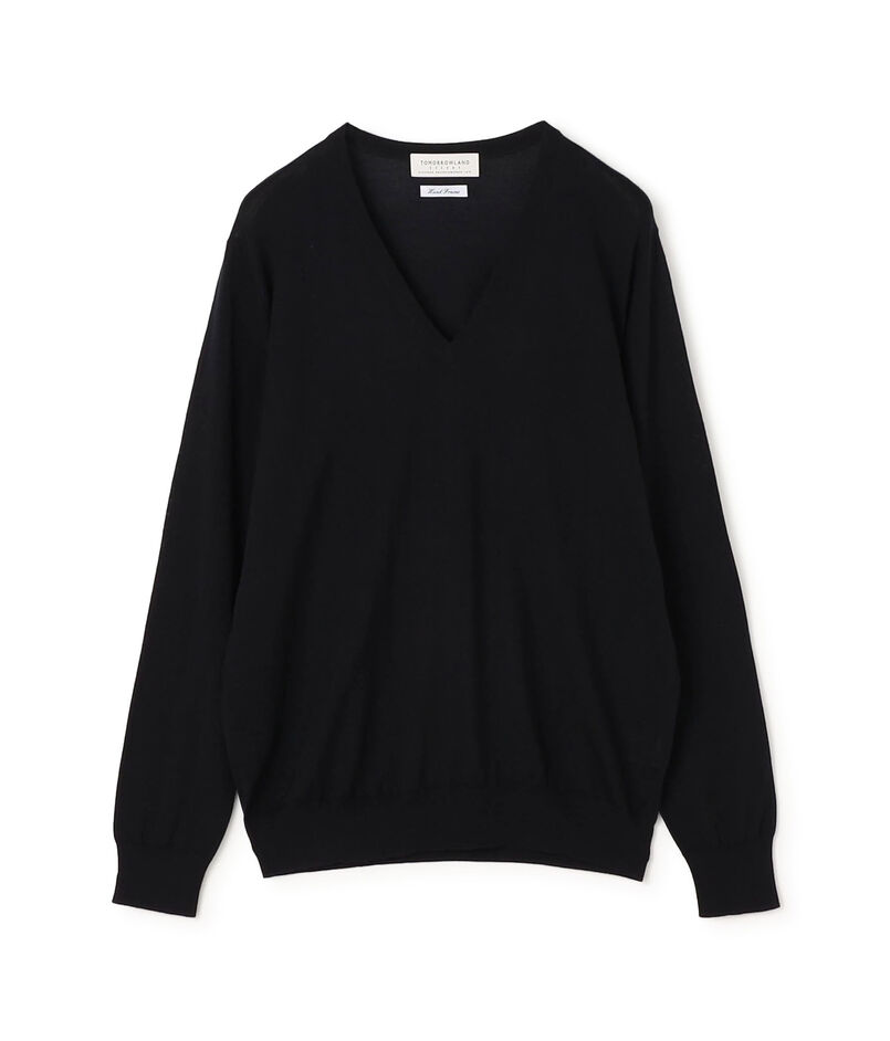 TOMORROWLAND tricot スーパーファインメリノウール Vネックニット S-WOOL