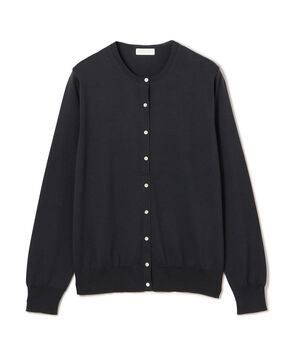 ハイゲージコットン クルーネックカーディガン
