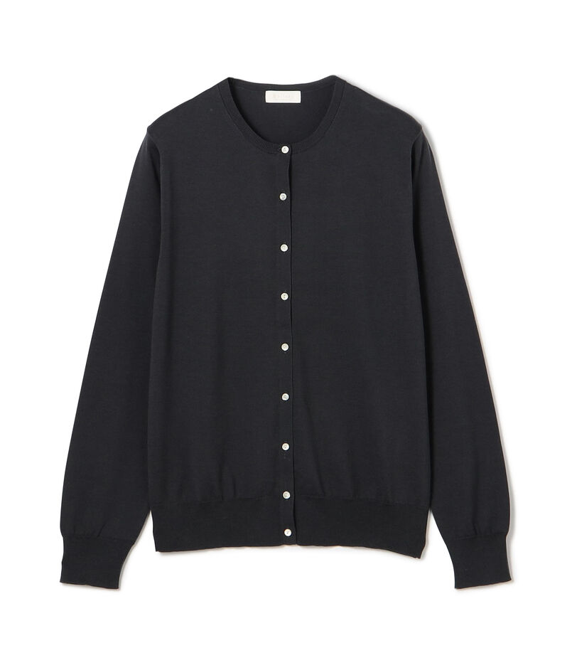 ハイゲージコットン クルーネックカーディガン