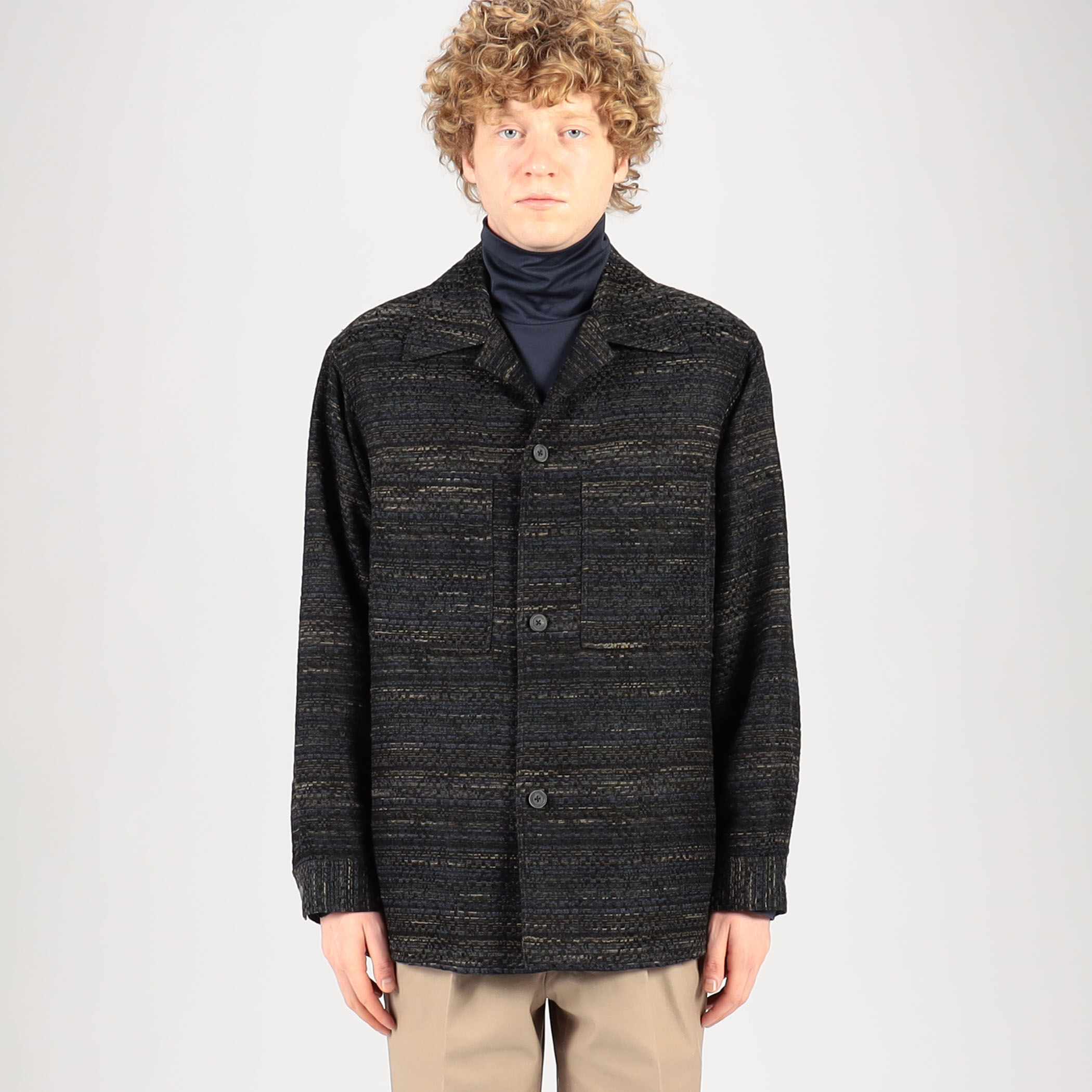 ミックスツイード ダブルポケットシャツブルゾン｜トゥモローランド