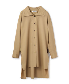 CABaN ウールツイル ハイネックロングシャツ