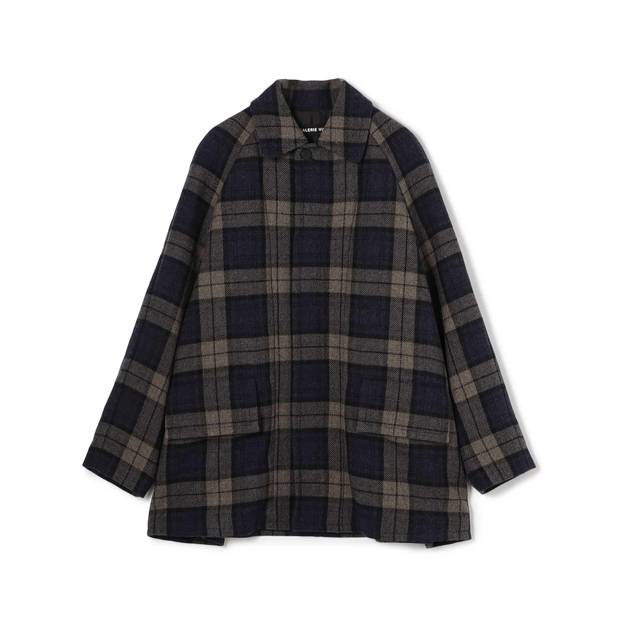 トゥモローランド カラフルマーブルツイードコート ブラックウール