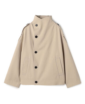 コットンウールギャバジン ハイネックショートコート