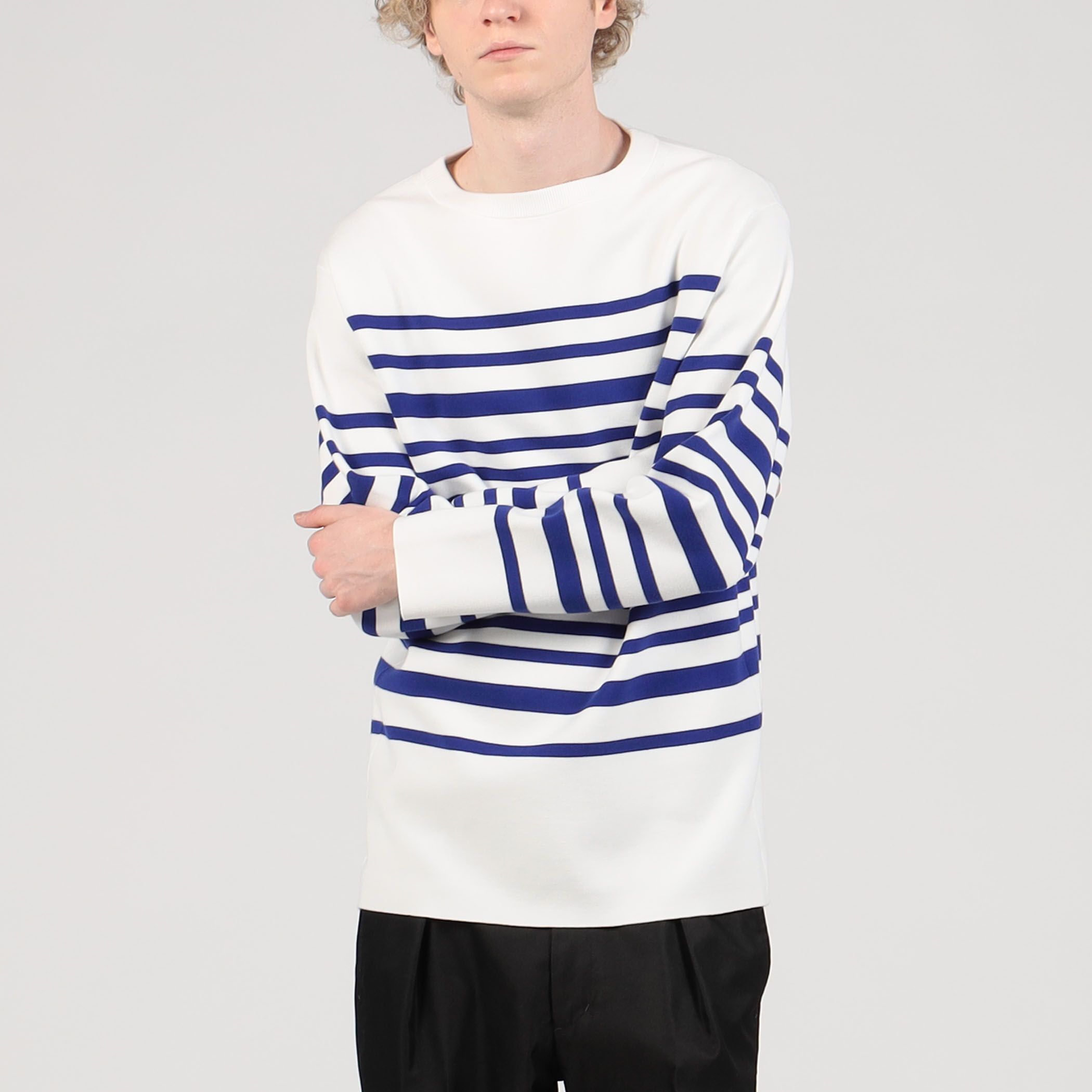【美品】atlast&co バスクシャツ TOMORROWLAND tricot スビンコットン ニットバスクシャツ