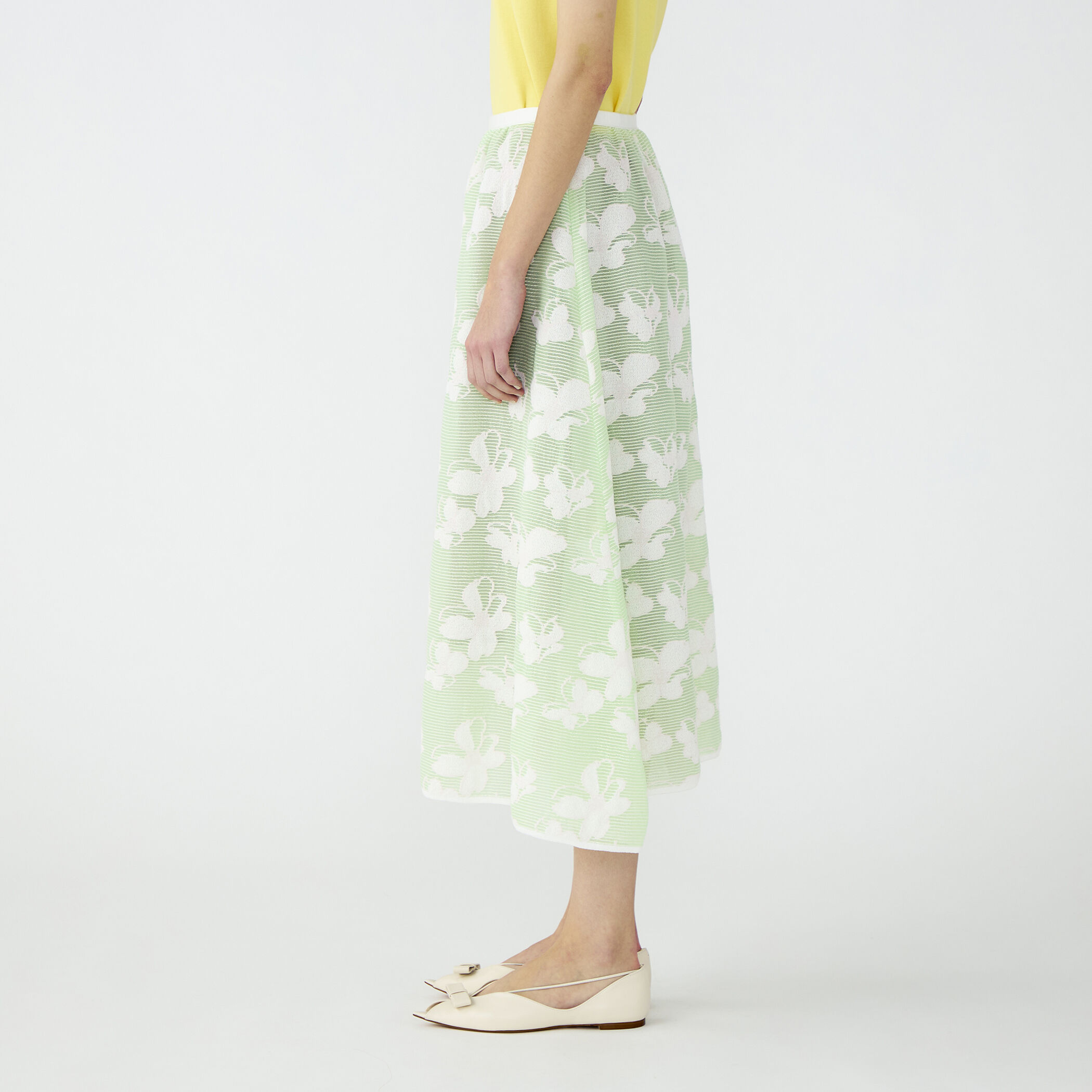 シースルーフラワー ギャザースカート｜トゥモローランド 公式通販