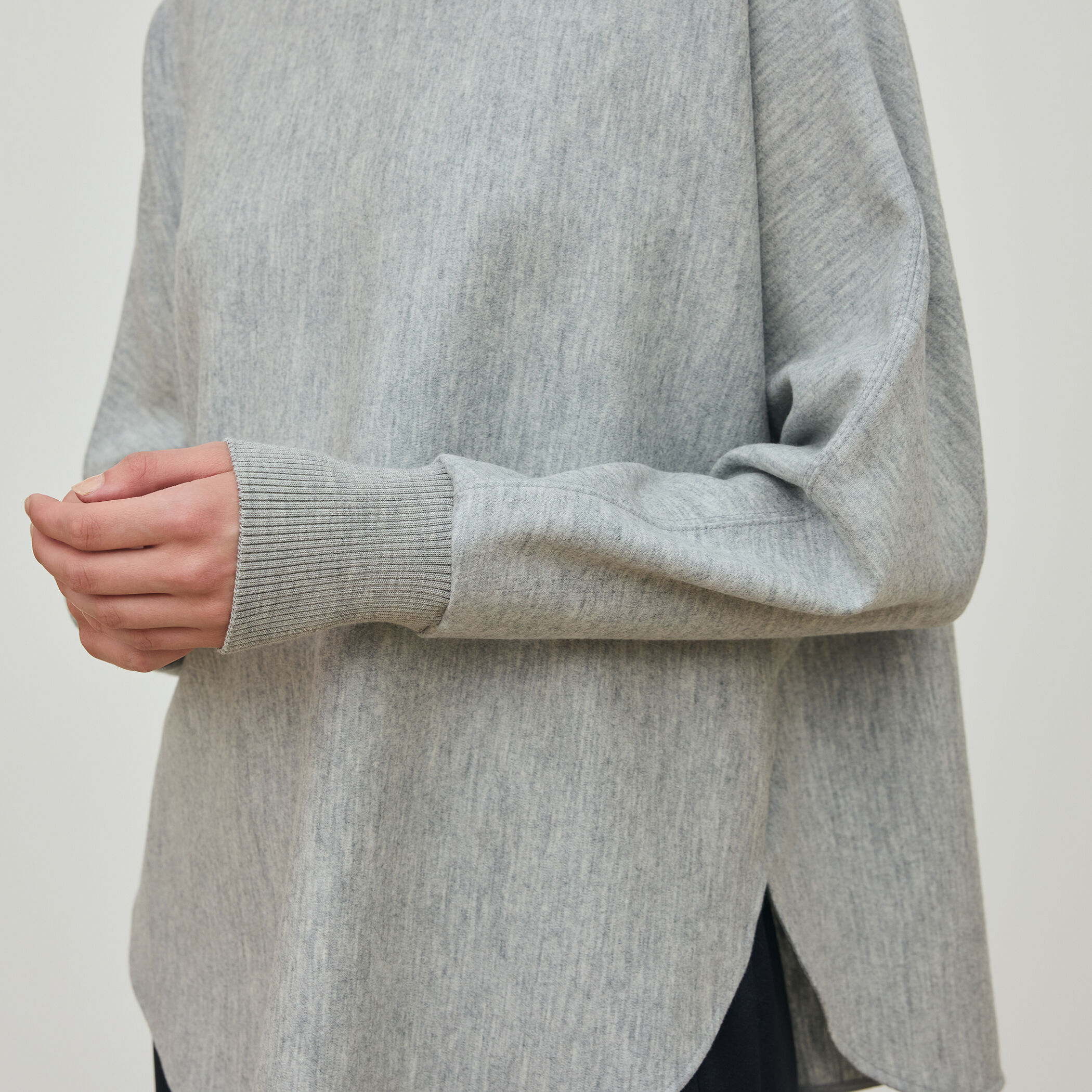 【値下げ】DES PRES 24AW ニットコンビネーション ボートネックプルオーバー ロングスリーブカットソー 22034403214 グレー サイズ：free (EC) 一部WEB先行予約】ニットコンビネーション ボートネックプル