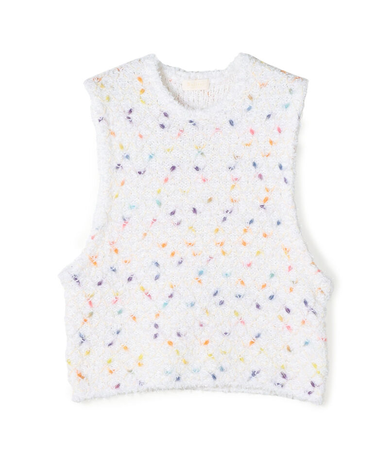 マテリアルカラーミックス クルーネックベスト