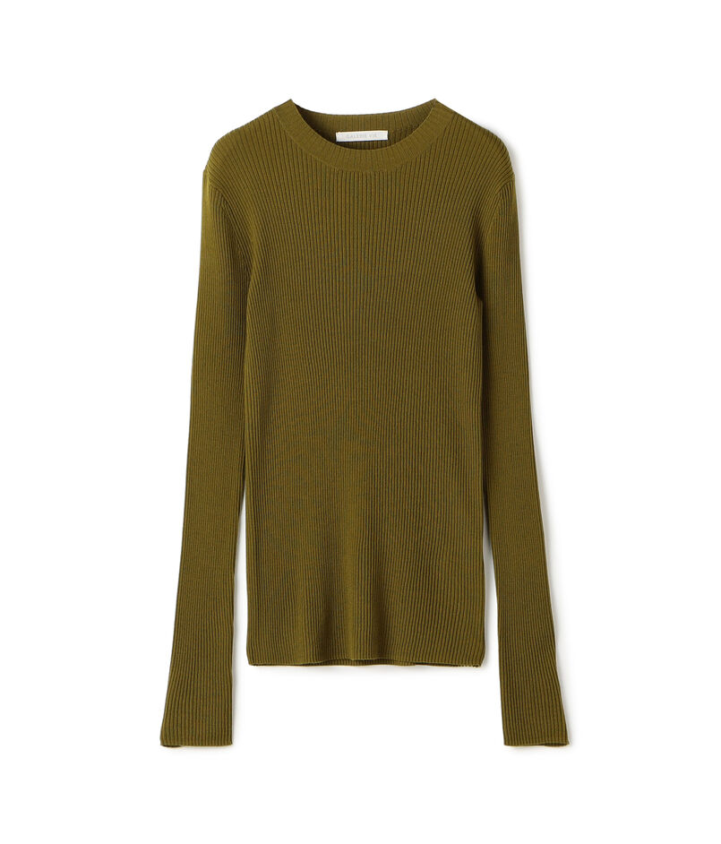 プルミエールウールリブ クルーネックプルオーバー