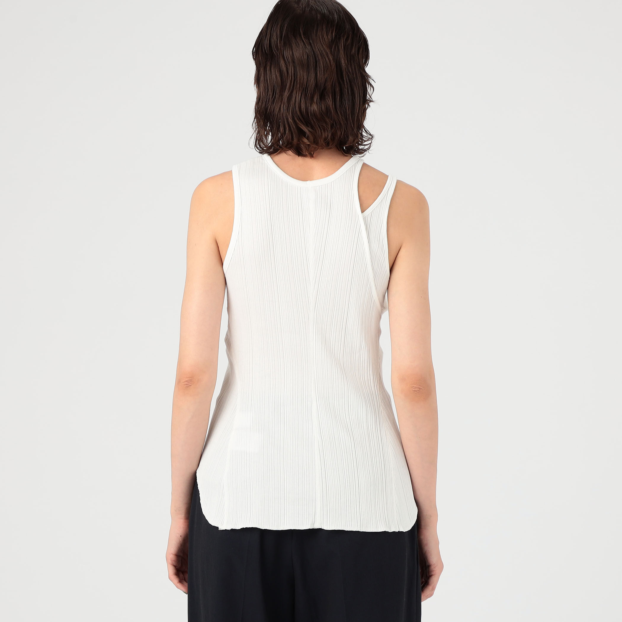 Mame Kurogouchi Random Ribbed Organic Cotton Sleeveless Top