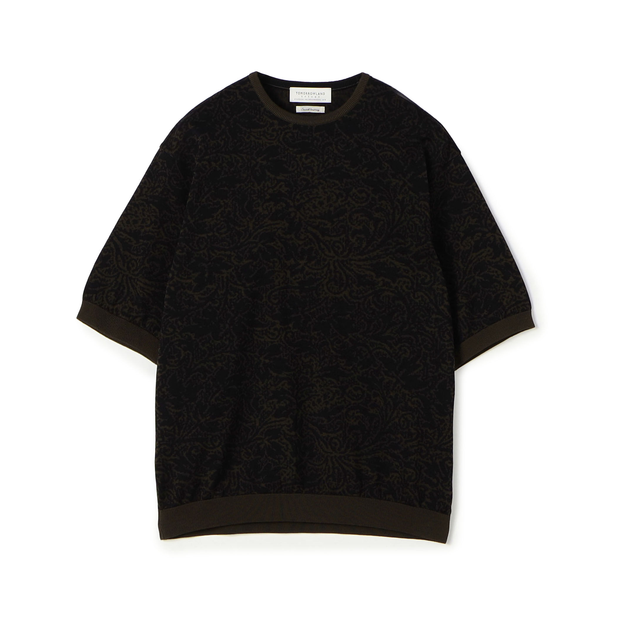 TOMORROWLAND tricot ペイズリー柄 コットンハーフスリーブ ニット