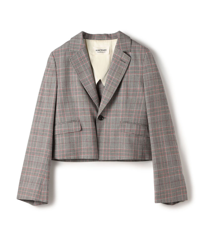 ライトウールチェックシングルブレストジャケット