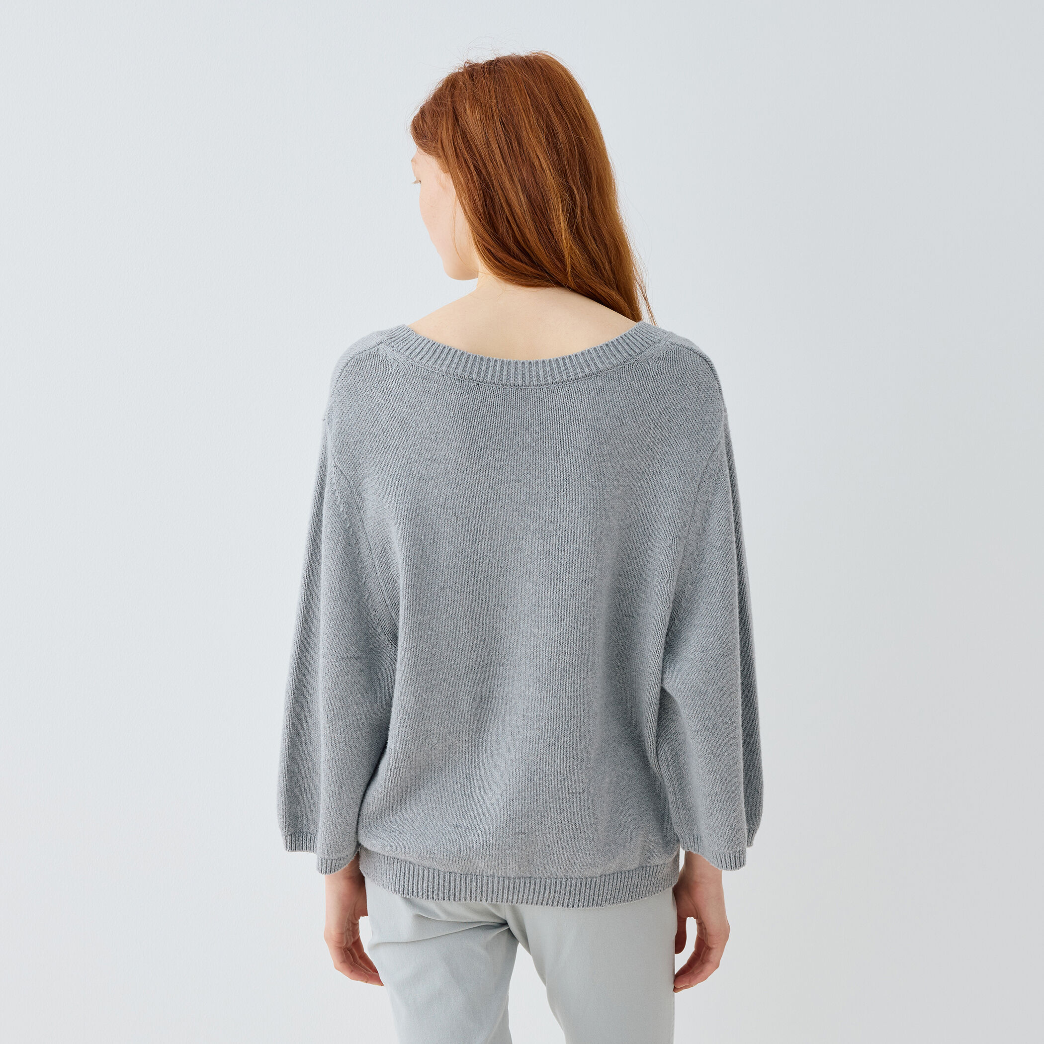 【GALERIE VIE】コットンカシミヤ オーバルネックプルオーバー コットンカシミヤ オーバルネックプルオーバー