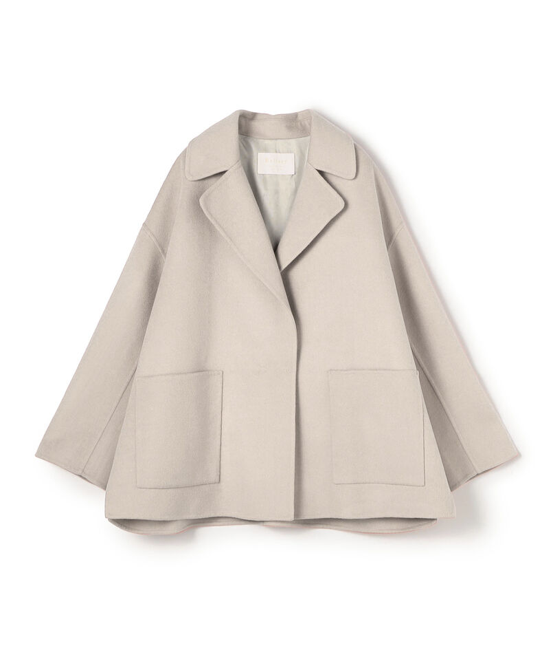 プレミアムウールリバー オープンカラーショートコート プレミアムウールリバー オープンカラーショートコート