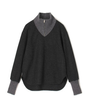 【WEB先行予約】ウールカシミヤニットフランネル ハーフジッププルオーバー