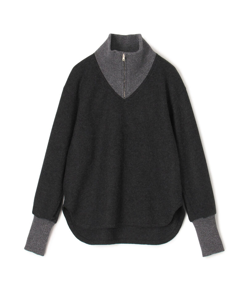 【WEB先行予約】ウールカシミヤニットフランネル ハーフジッププルオーバー