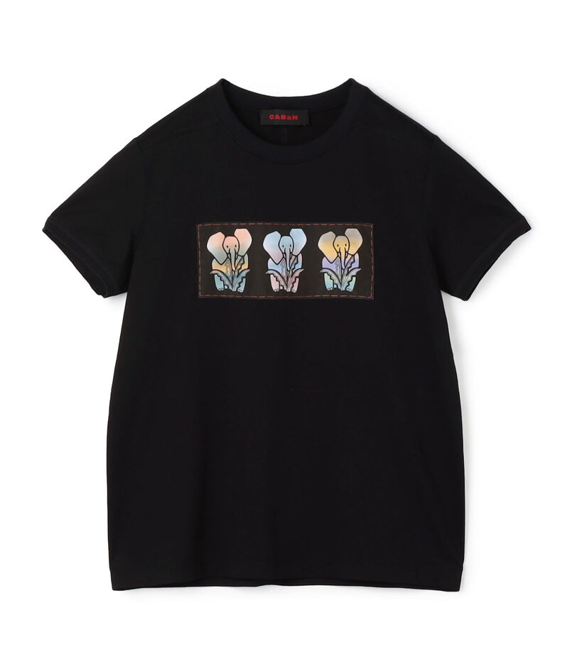 CABaN スビンコットン ELEPHANTグラデーションプリントTシャツ