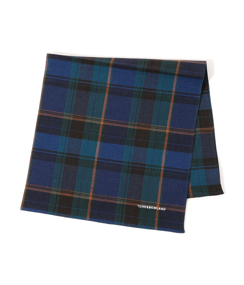 TOMORROWLAND コットンリネン チェックハンカチ