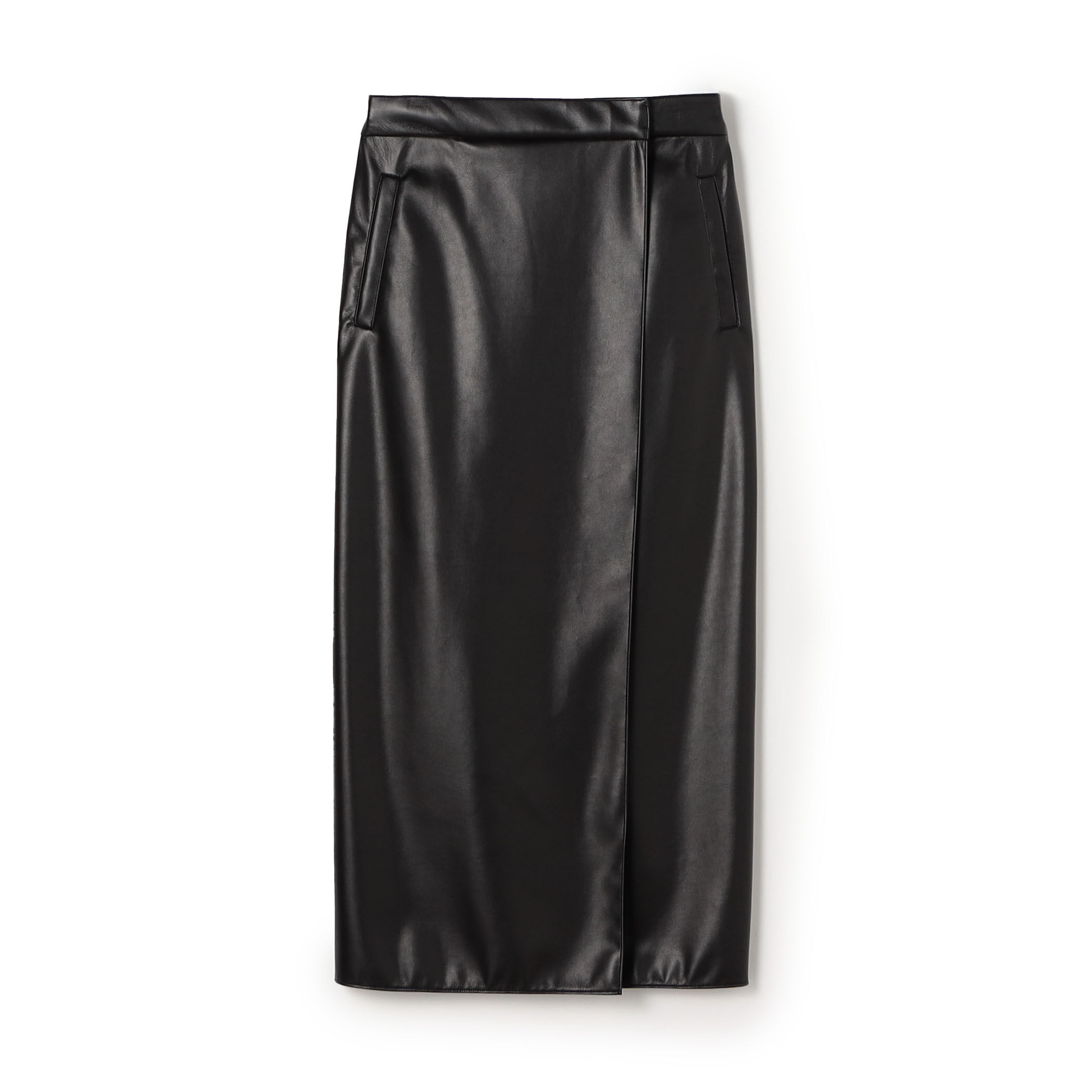 レザーライククロス ラップマキシスカート｜トゥモローランド 公式通販