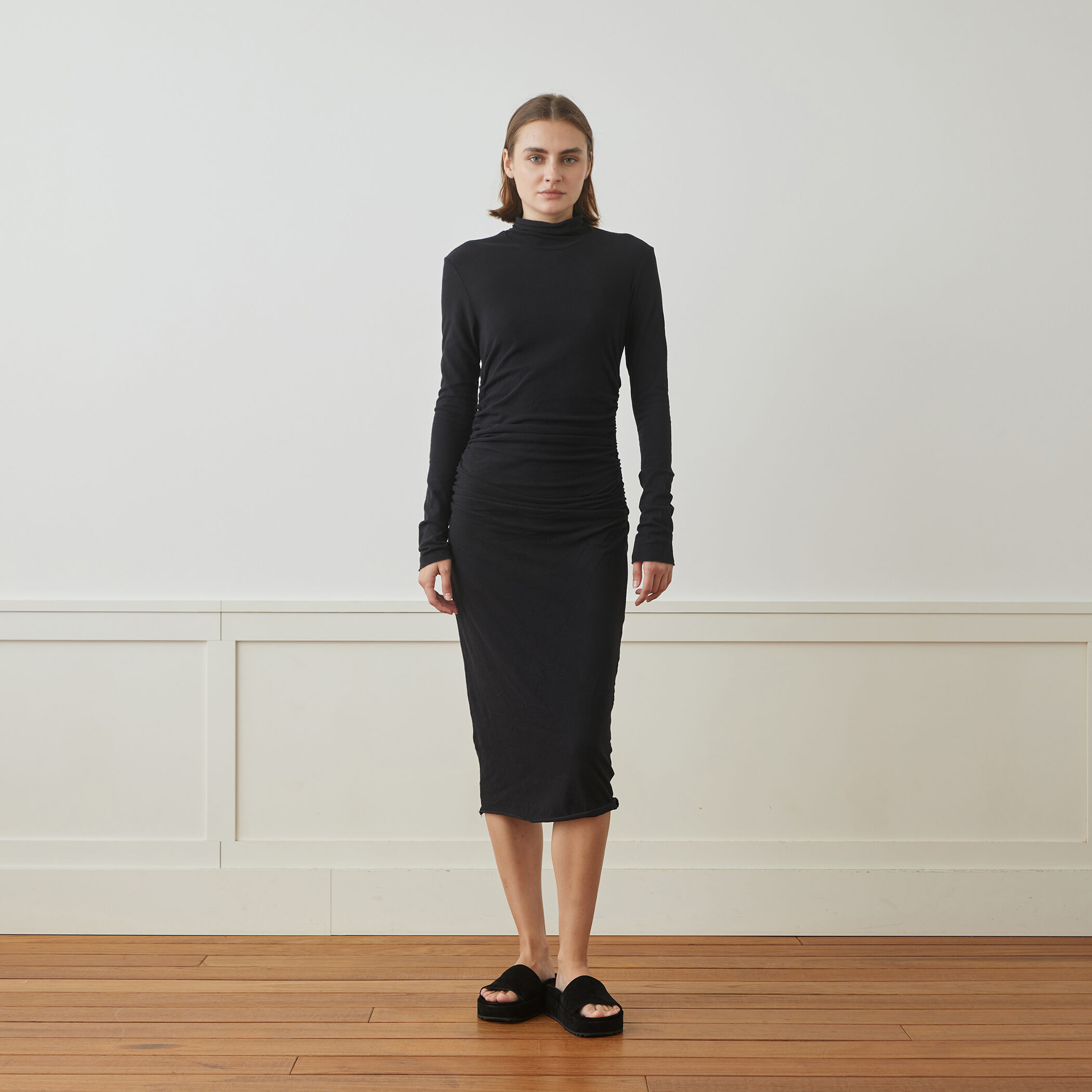 リサイクルコットンジャージー タートルネックワンピース WRBJ6721