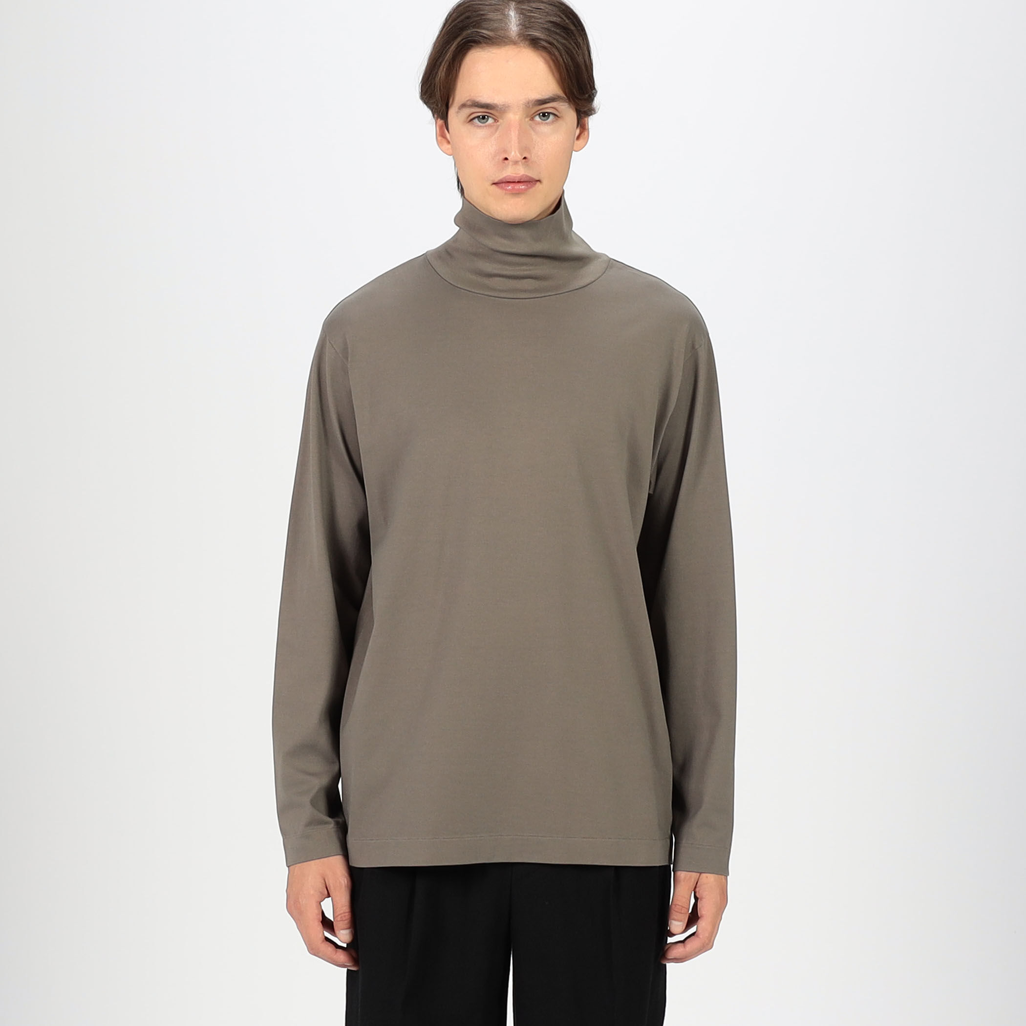 60/3スビンコットン タートルネック ロングスリーブカットソー