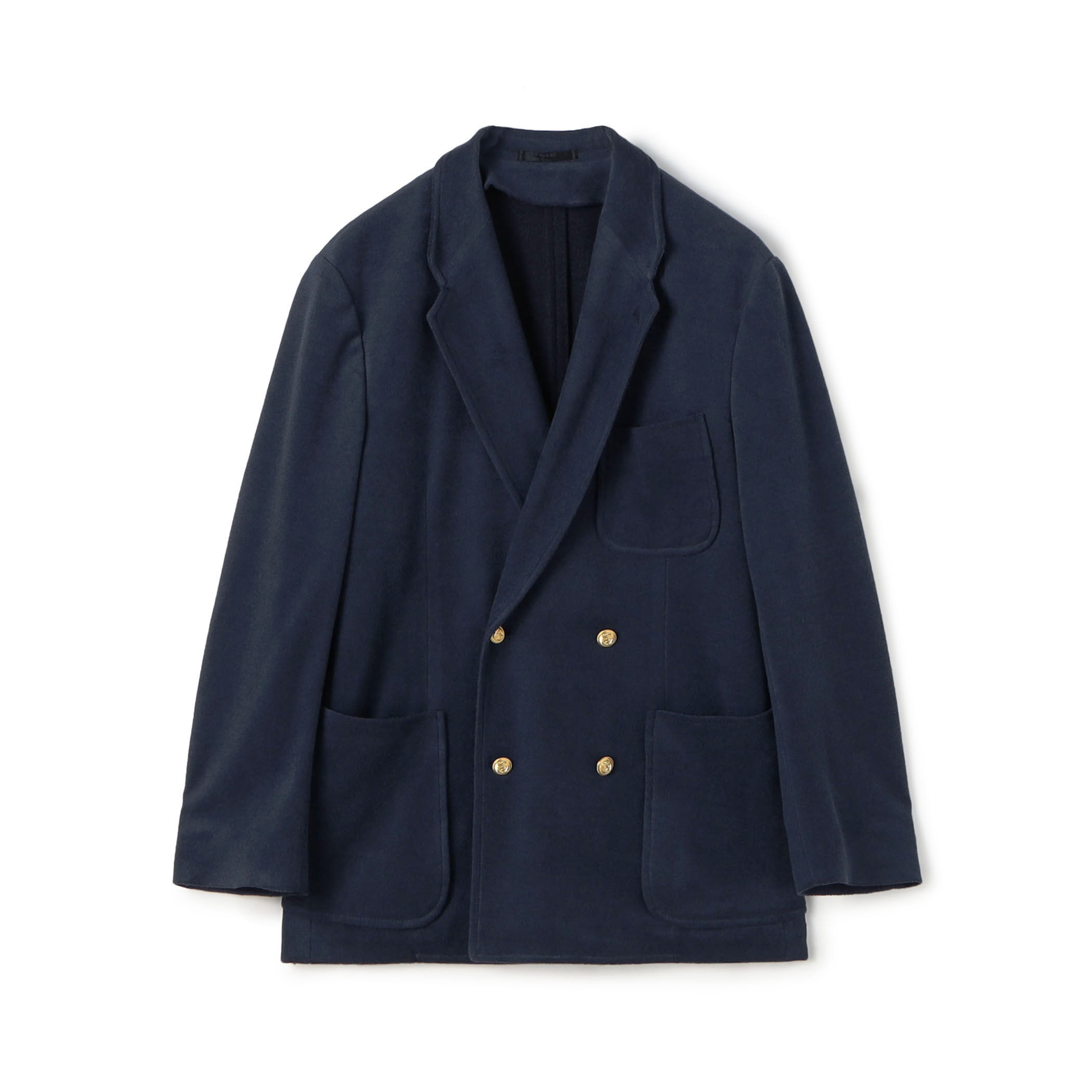 トゥモローランド ネイビー ダブルジャケット コットンウールナイロン パイル ダブルブレステッド4Bジャケット DONDY