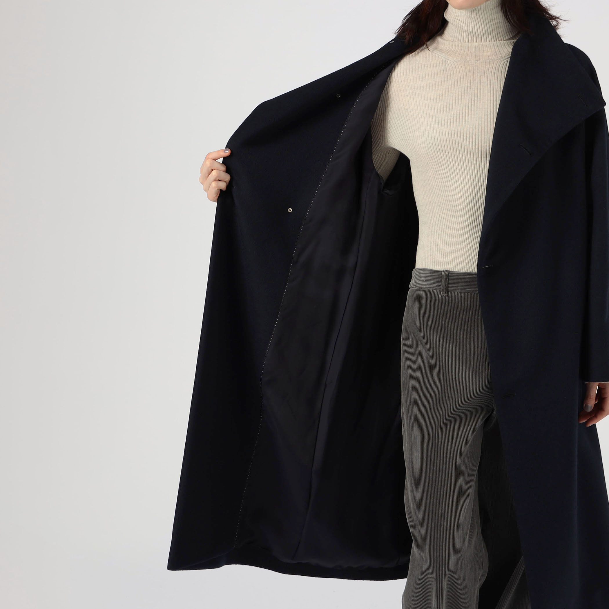 カシミヤビーバー ハイネックロングコート｜トゥモローランド 公式通販