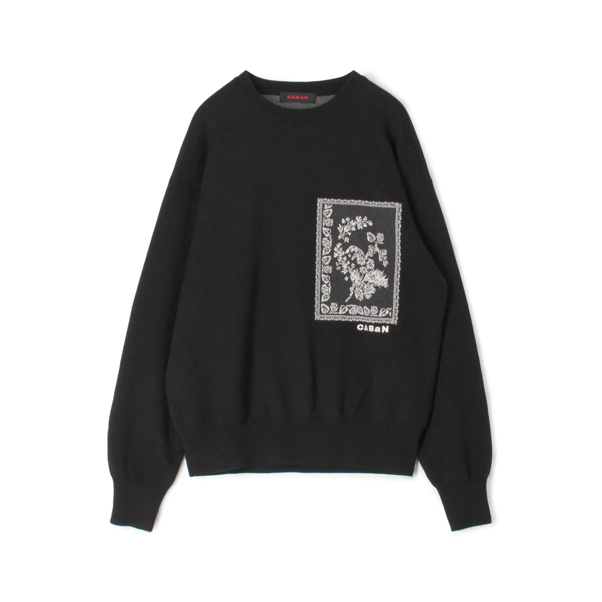 □CABaN コットンカシミヤ フラワージャカードプルオーバー