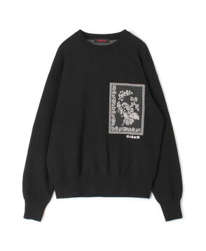 ■CABaN コットンカシミヤ フラワージャカードプルオーバー