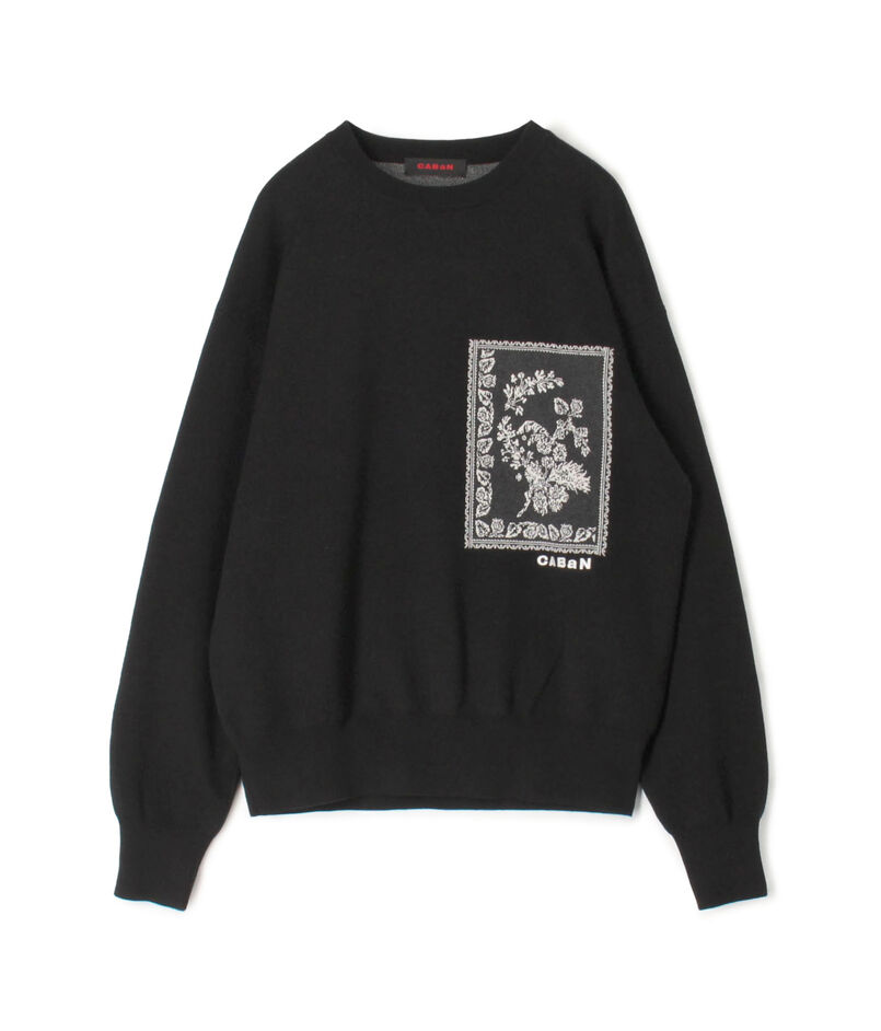 ■CABaN コットンカシミヤ フラワージャカードプルオーバー