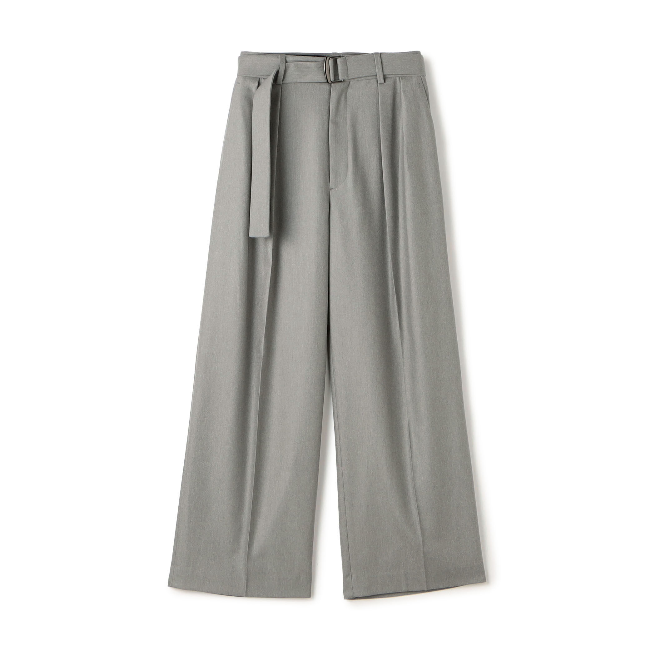 トゥモローランド　グレー　ストレッチ素材　サイズ36(S) ストレッチフラノ ベルテッドスラックス｜トゥモローランド 公式サイト