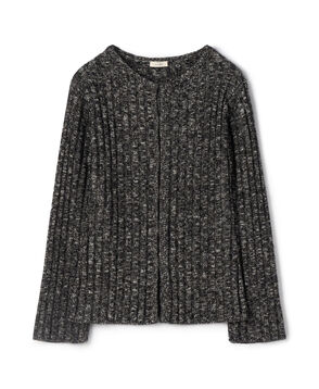 アルパカミックススラブ クルーネック ニットジャケット