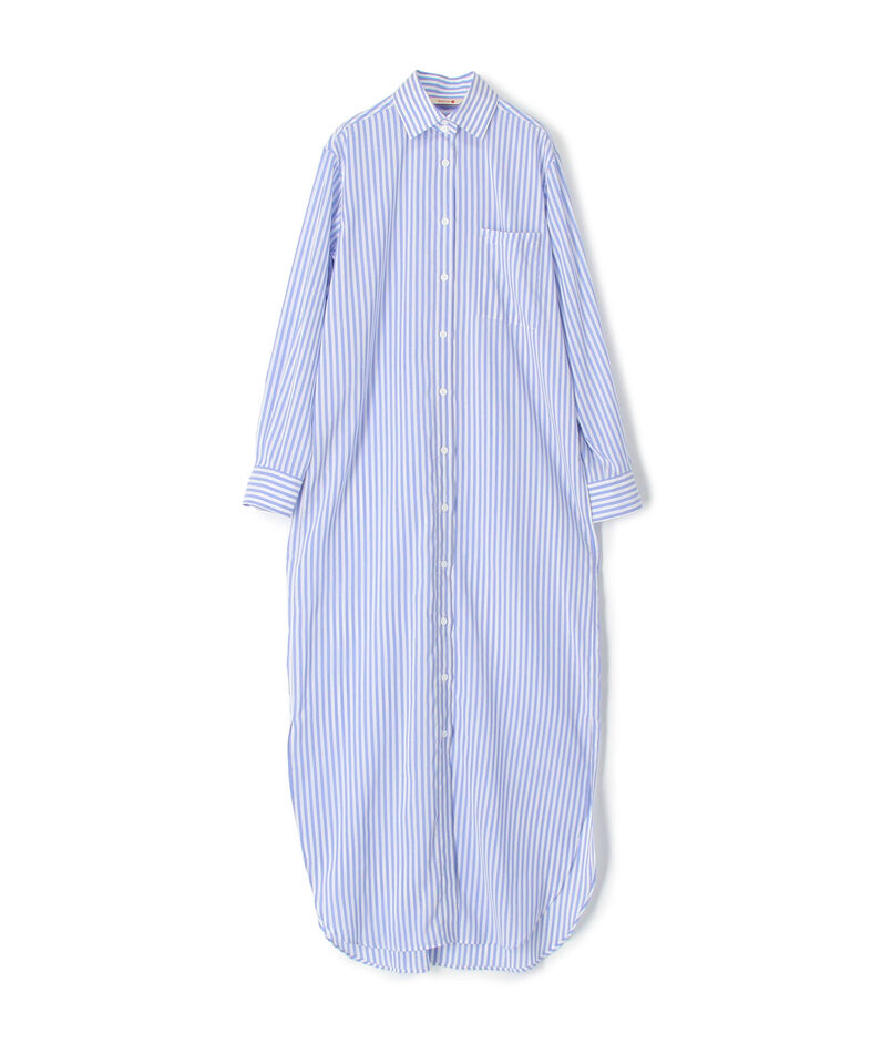 ■■■ブルーストライプ ロングシャツドレス