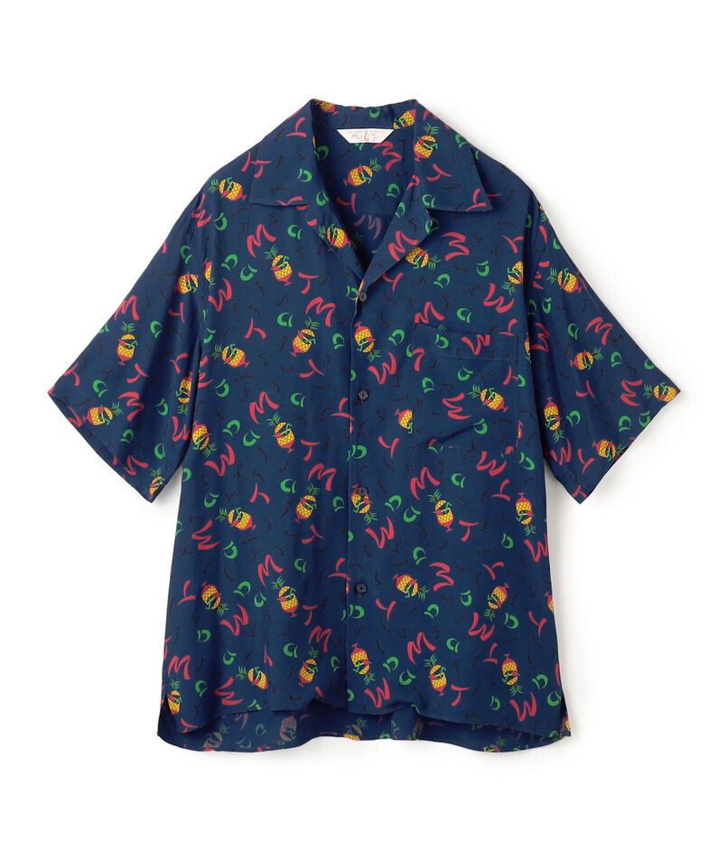 Mai Tai レーヨン オープンカラープリントシャツ