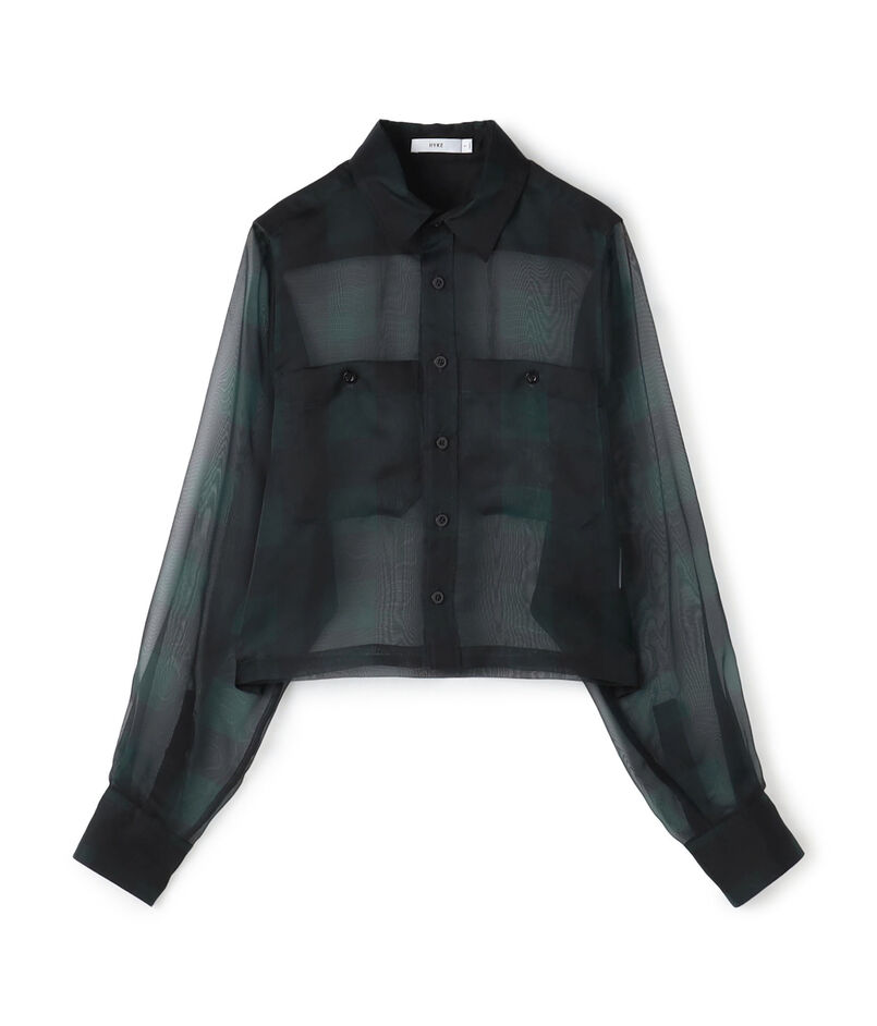 HYKE SHEER PLAID SHIRT