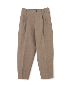 nonnotte Geometric Cotton Linen Wide Tapered Trousers