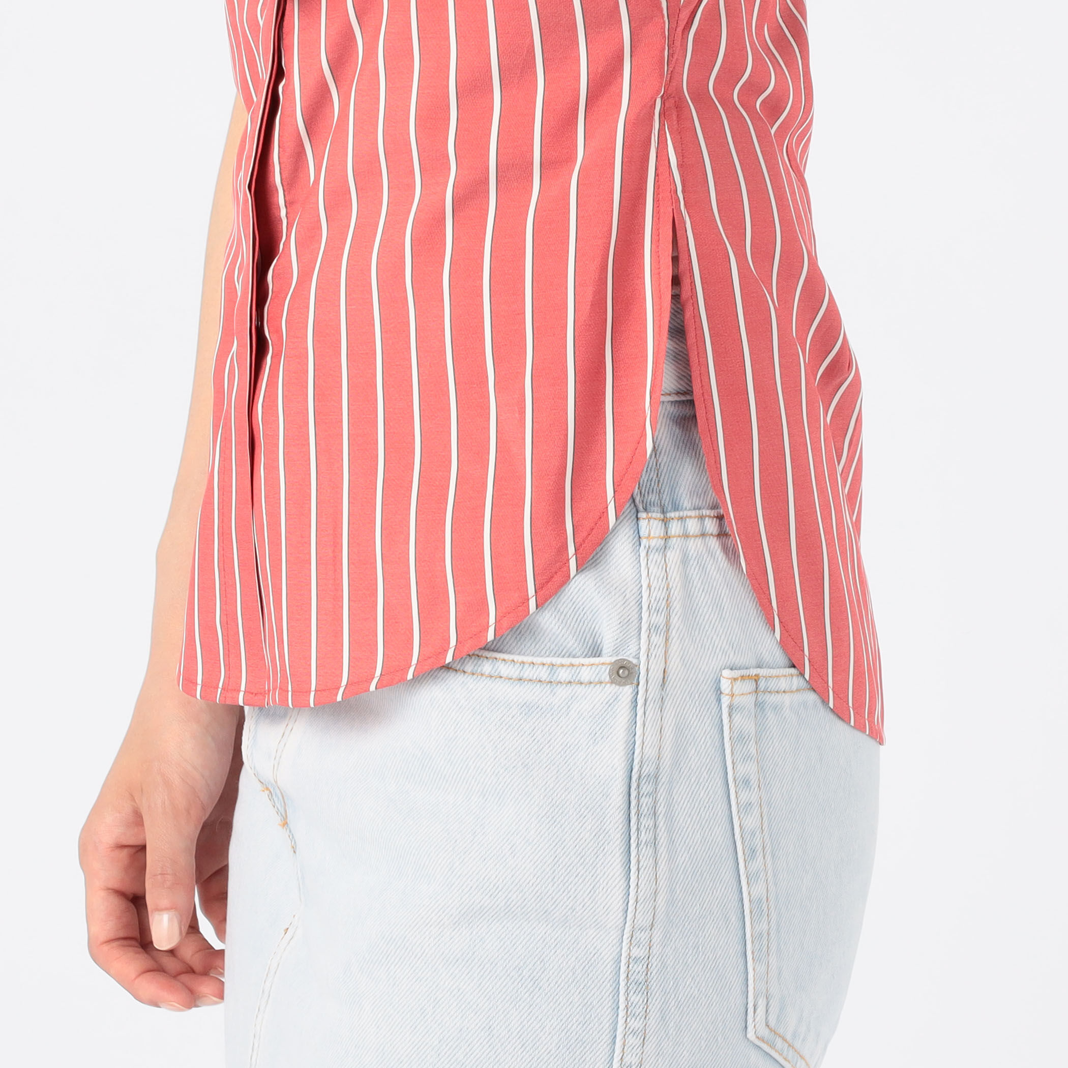 イザベルマラン　シルクノースリーブ ISABEL MARANT ENZA シルクストライプ ノースリーブシャツ