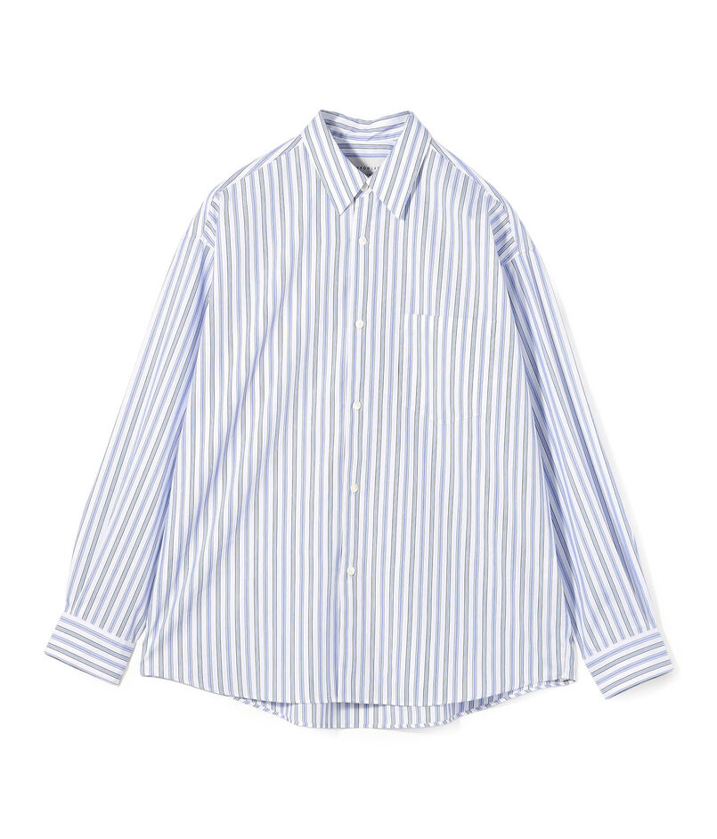 【店舗限定】コットンストライプ レギュラーカラーロングスリーブシャツ