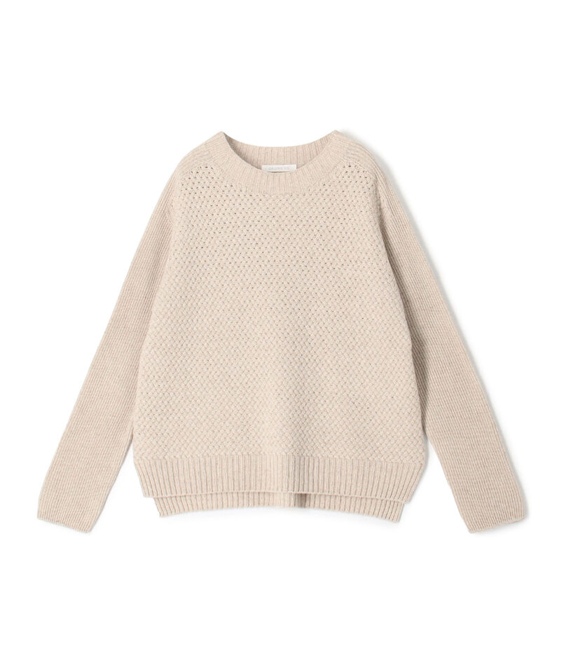 リネンウールバスケット クルーネックプルオーバー