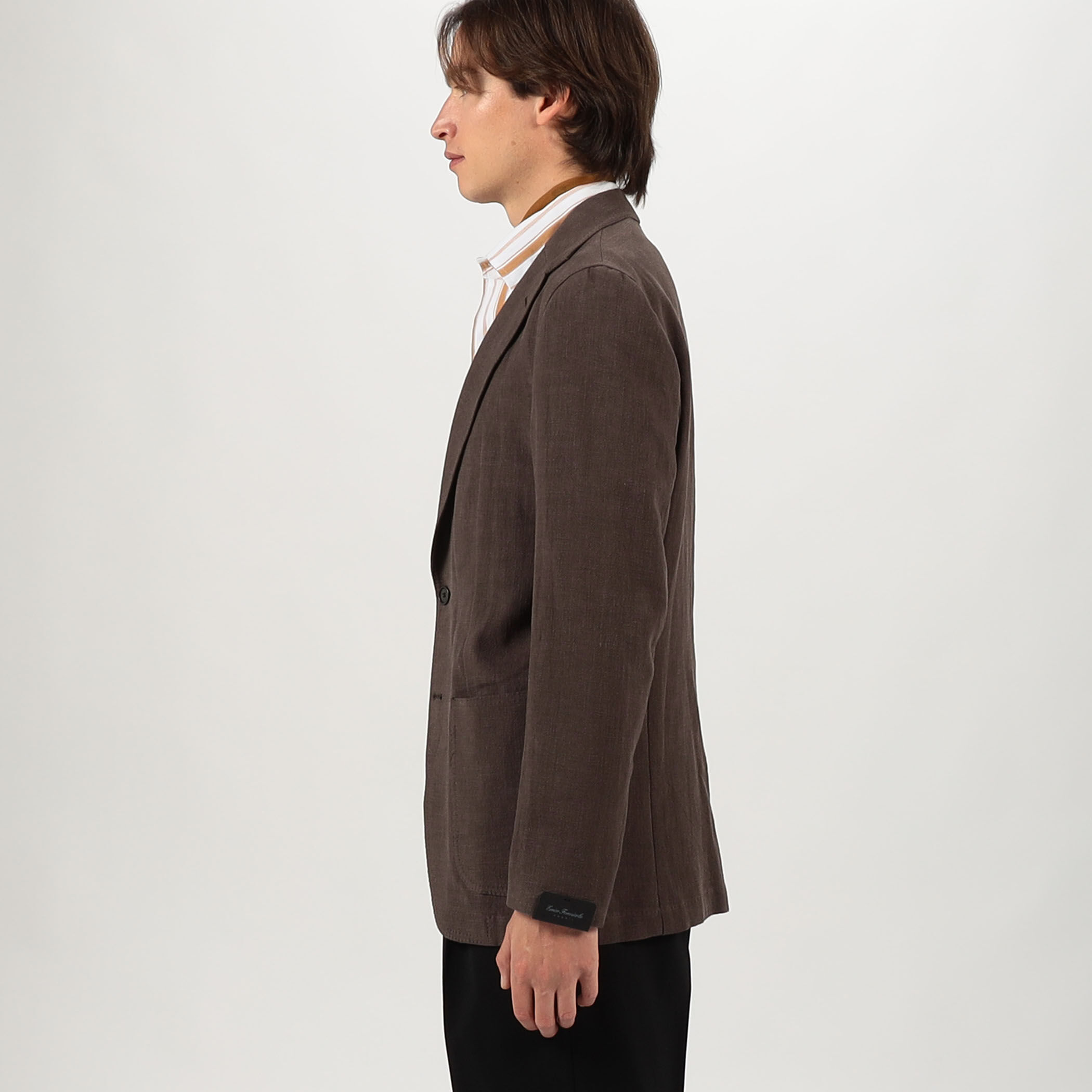 ERRICO FORMICOLA リネンコットン シングルブレステッド2Bジャケット
