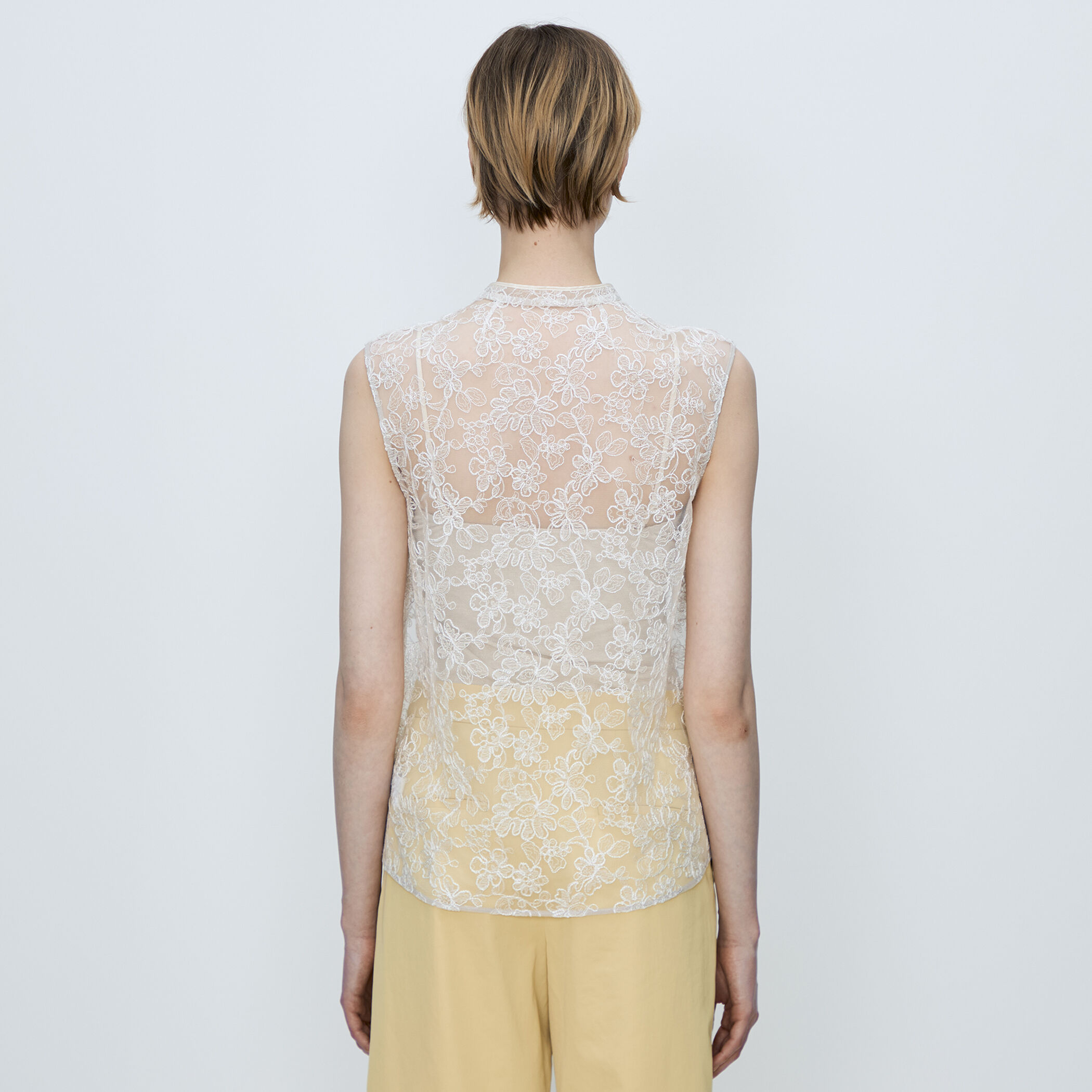 ローダンセエンブロイダリー パイピングレースブラウス