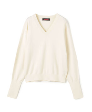 コットンカシミヤストレット Vネックプルオーバー