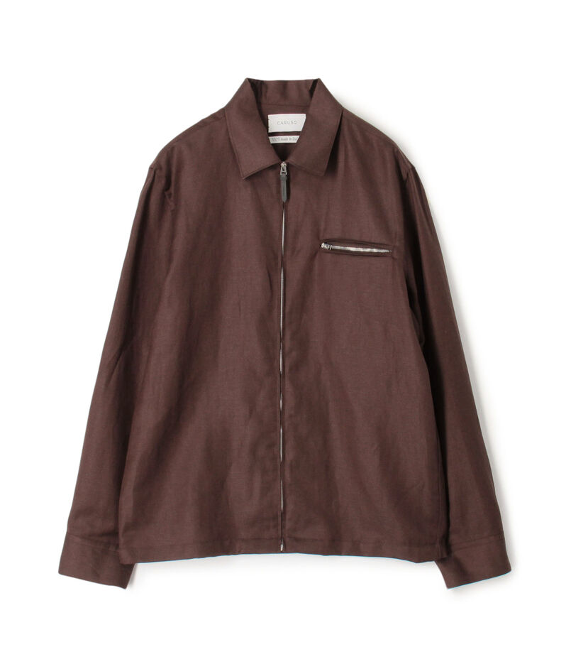 【別注】CARUSO ウール リネン ジップブルゾン