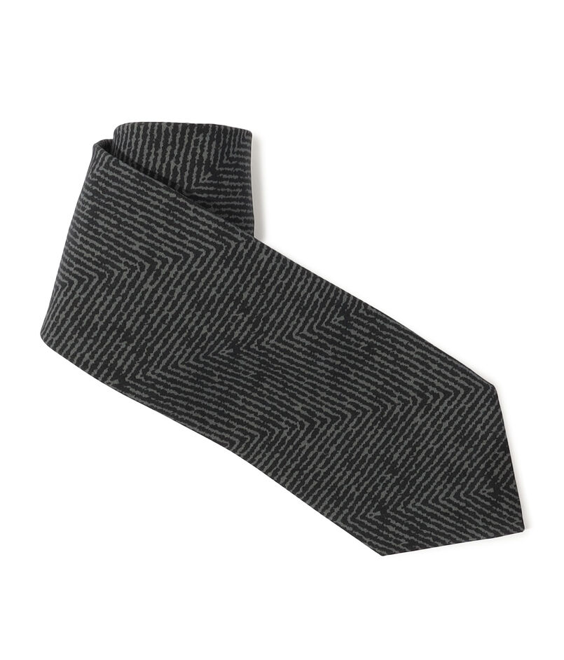 Bleck シルクプリント ヘリンボーン柄ネクタイ