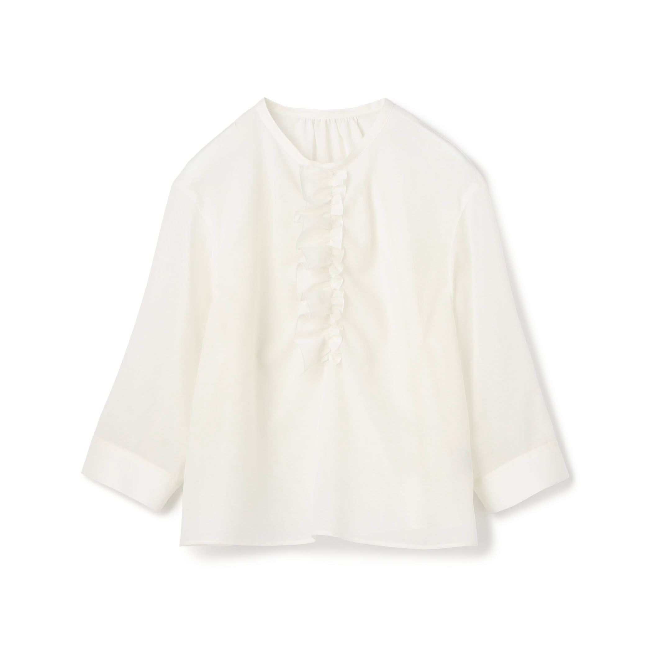 ポリエステルウールボイル フリルブラウス｜トゥモローランド 公式通販